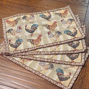 Rooster Tapestry Placemats Set